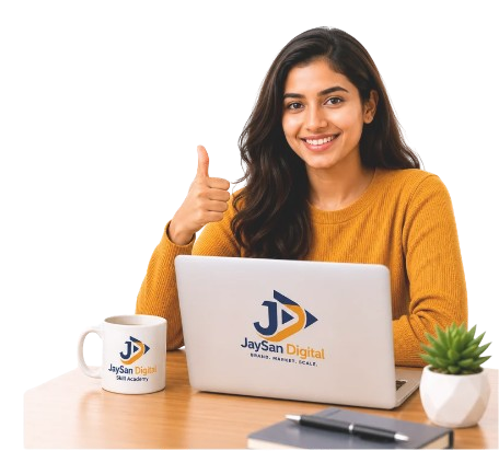 Student showing thumbs up